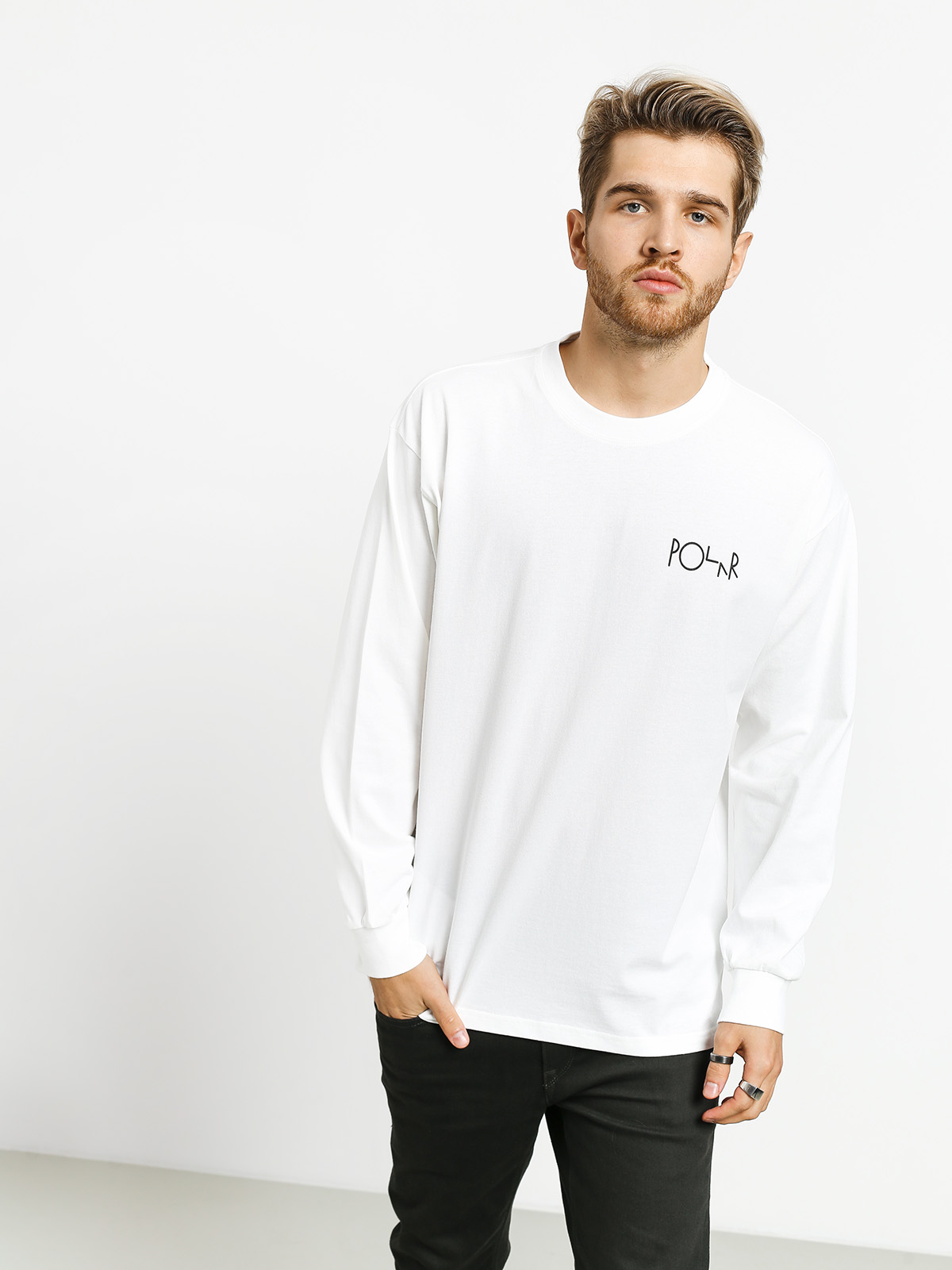 Longsleeve Polar Skate Happy Sad Fill Logo (white)