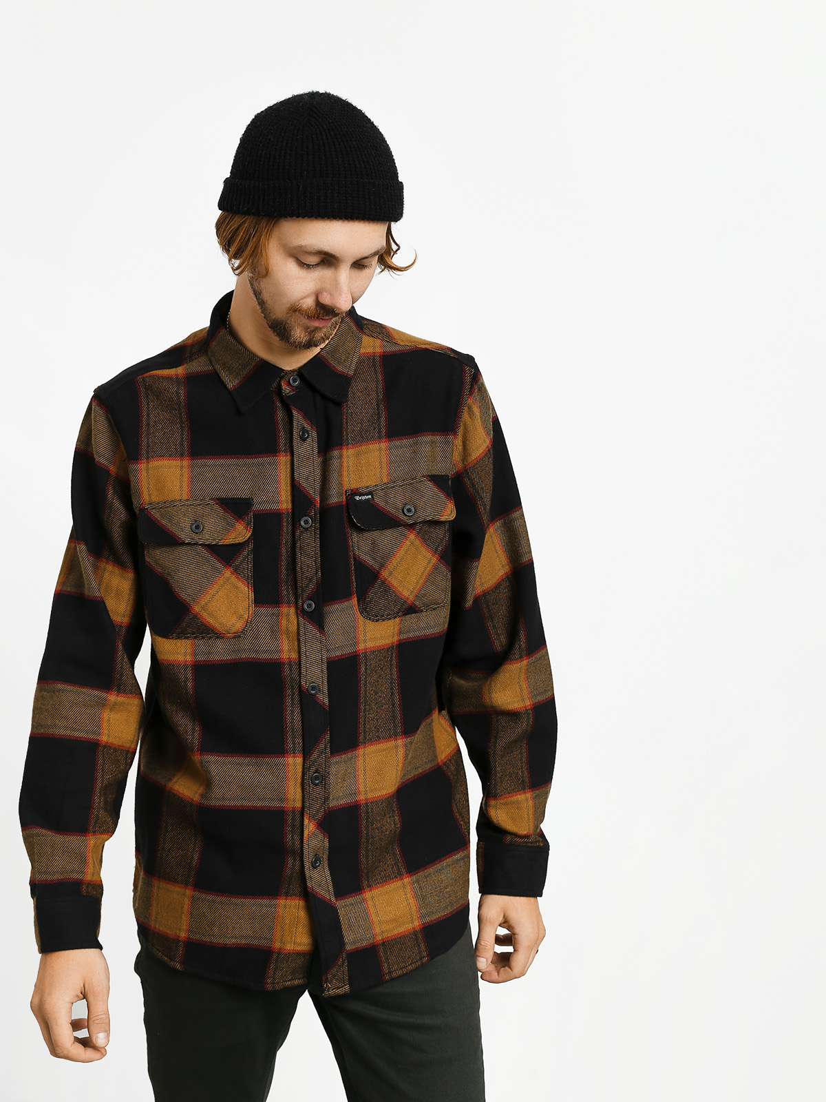 Koszula Brixton Bowery Flannel Ls (black/gold)