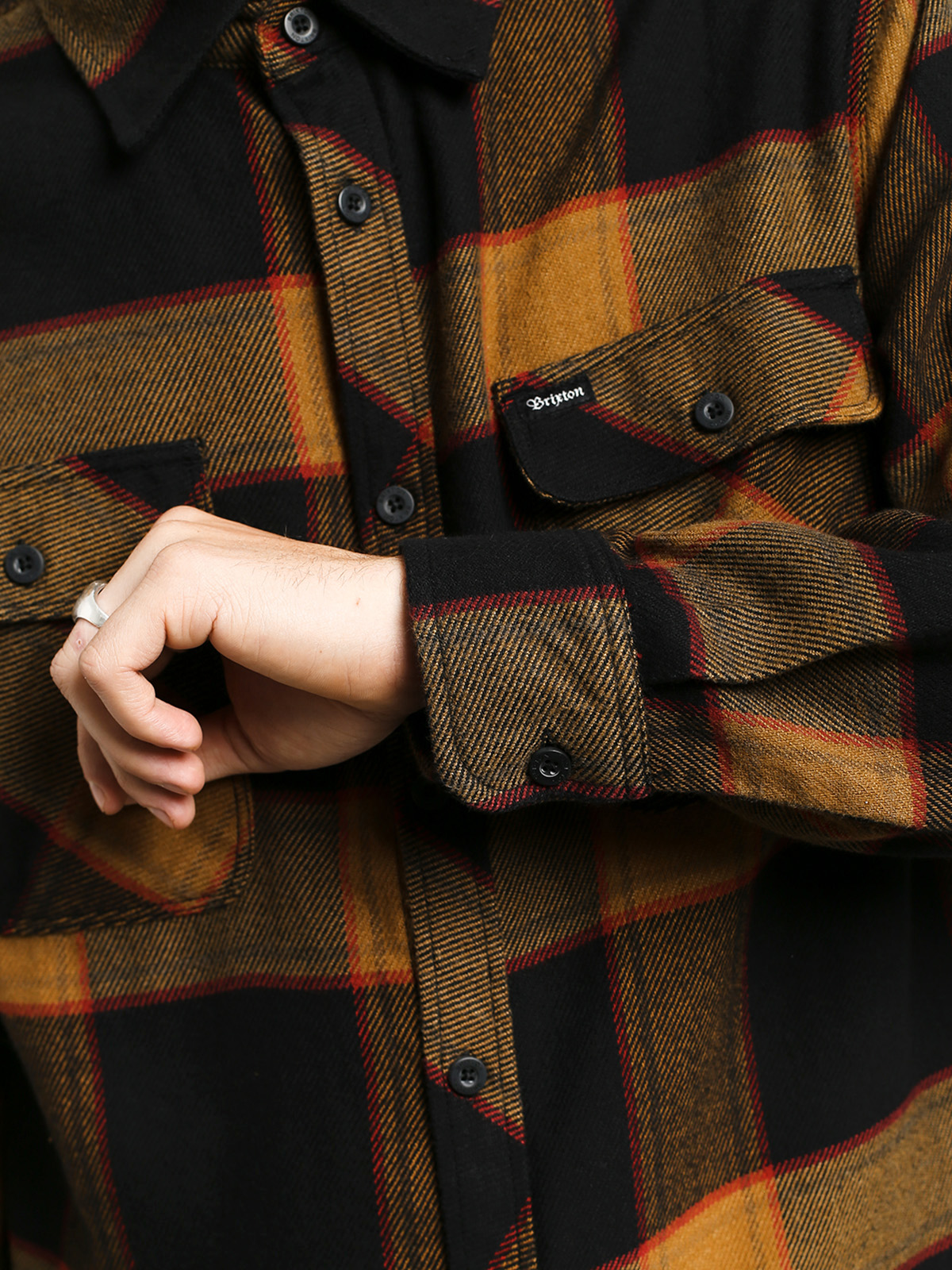 Koszula Brixton Bowery Flannel Ls (black/gold)