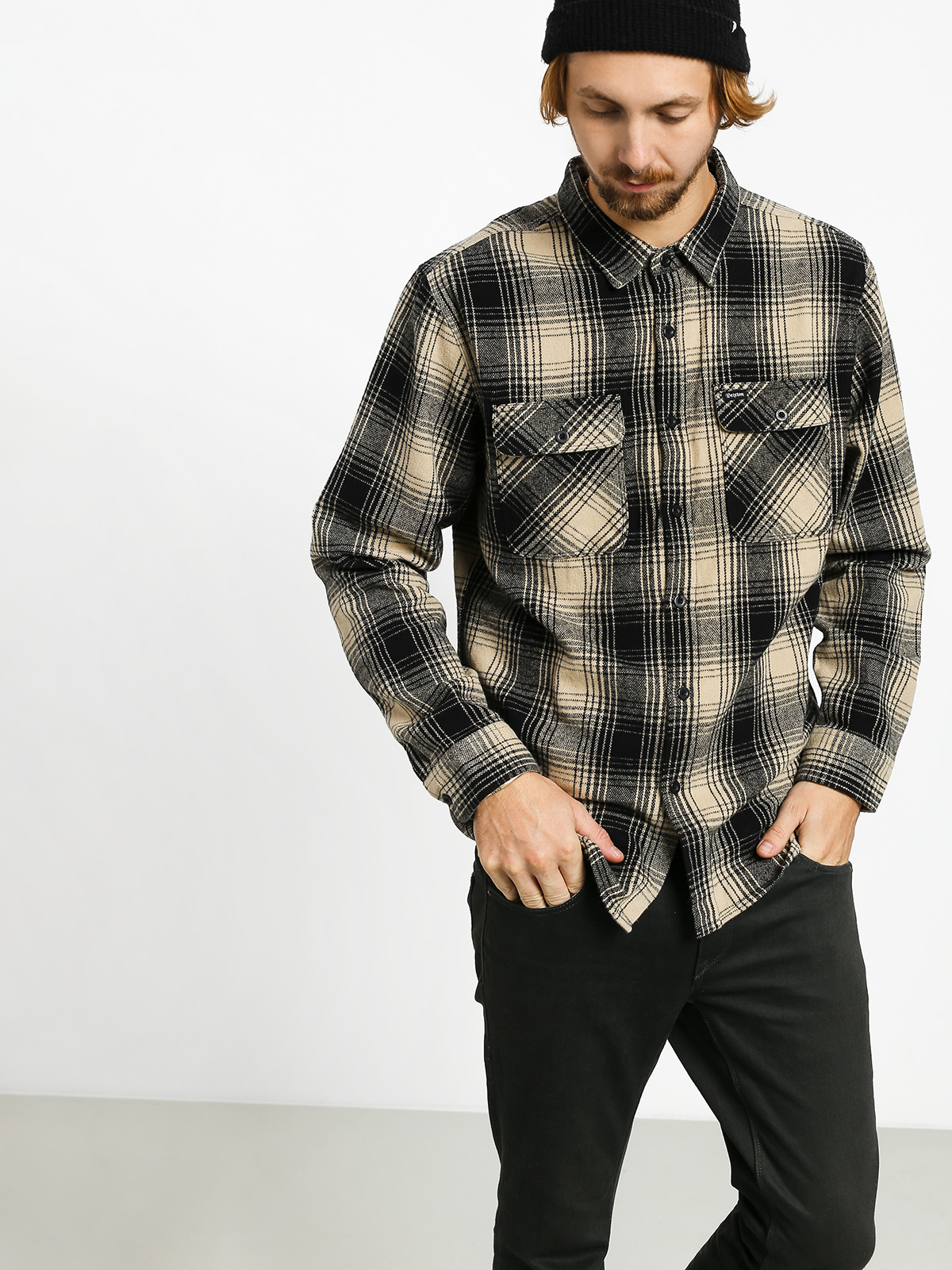 Koszula Brixton Bowery Flannel Ls (black/bone)