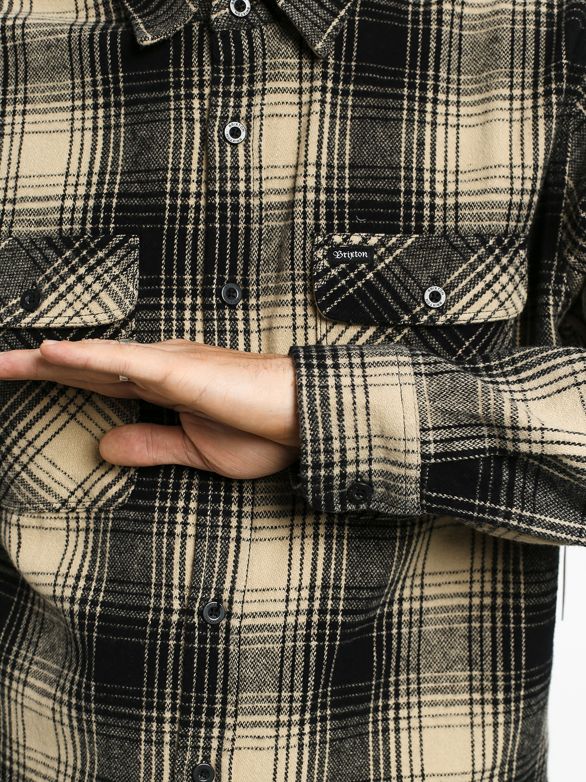 Koszula Brixton Bowery Flannel Ls (black/bone)