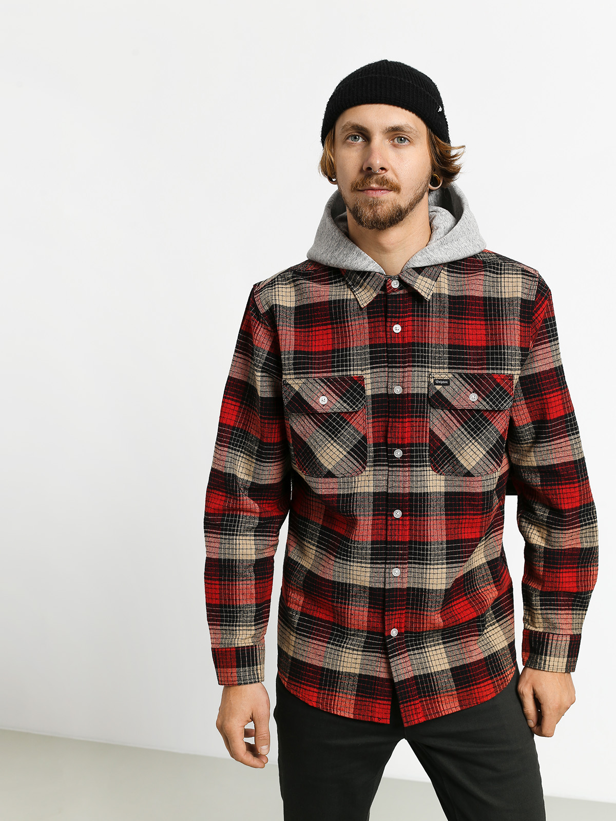 Koszula Brixton Bowery HD Flannel Ls (red/black combo)
