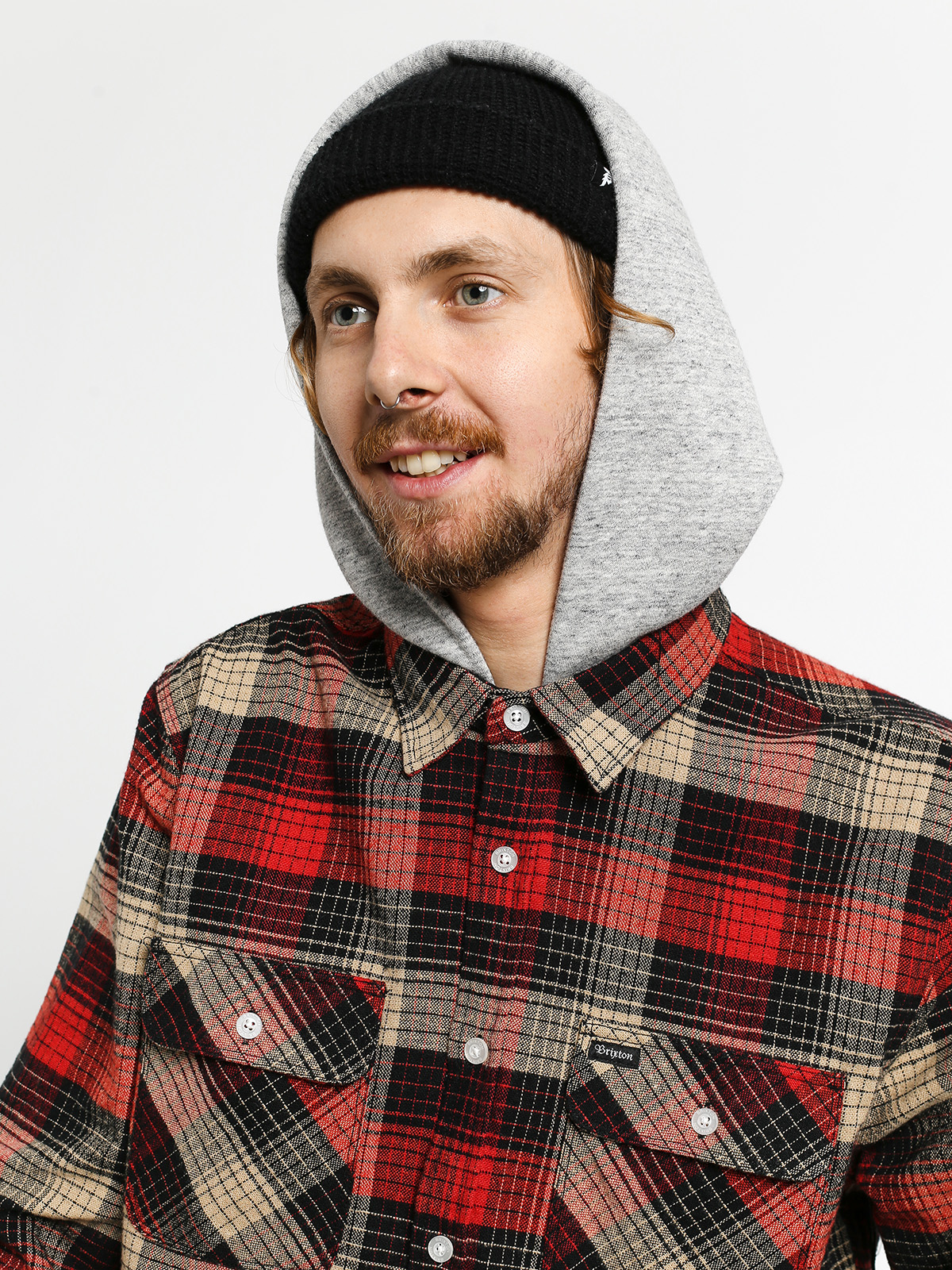 Koszula Brixton Bowery HD Flannel Ls (red/black combo)