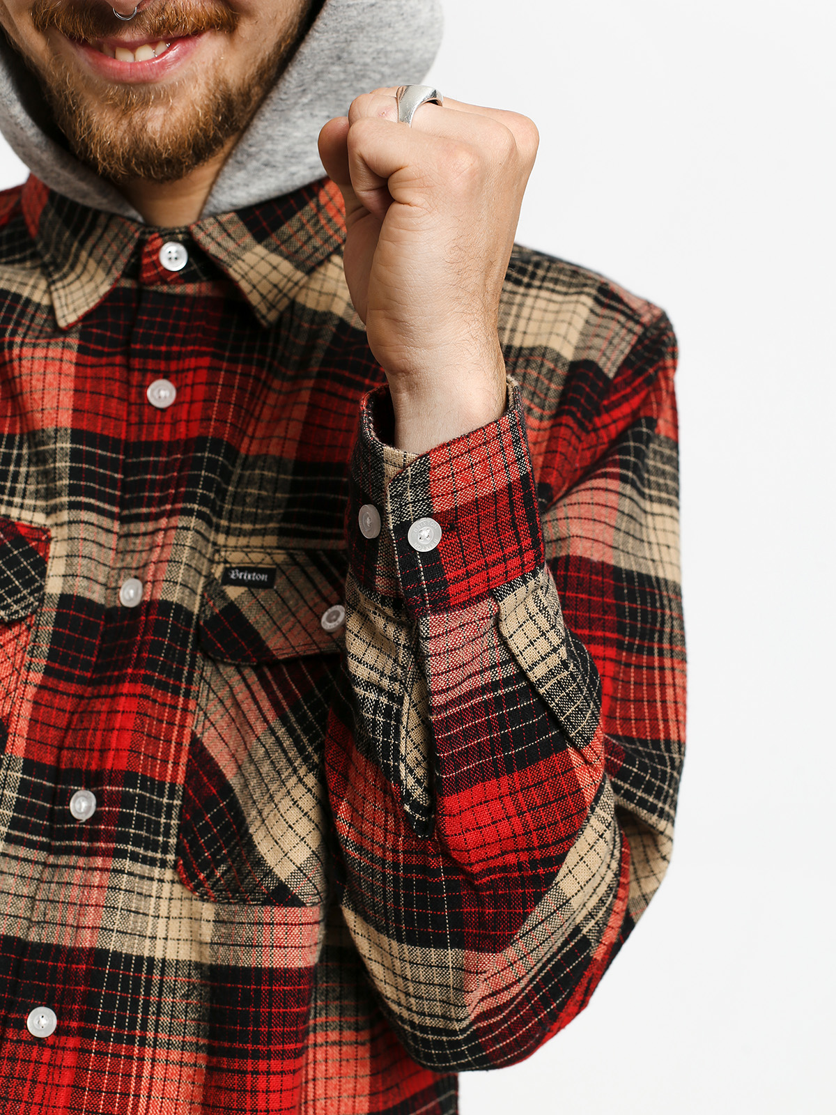 Koszula Brixton Bowery HD Flannel Ls (red/black combo)