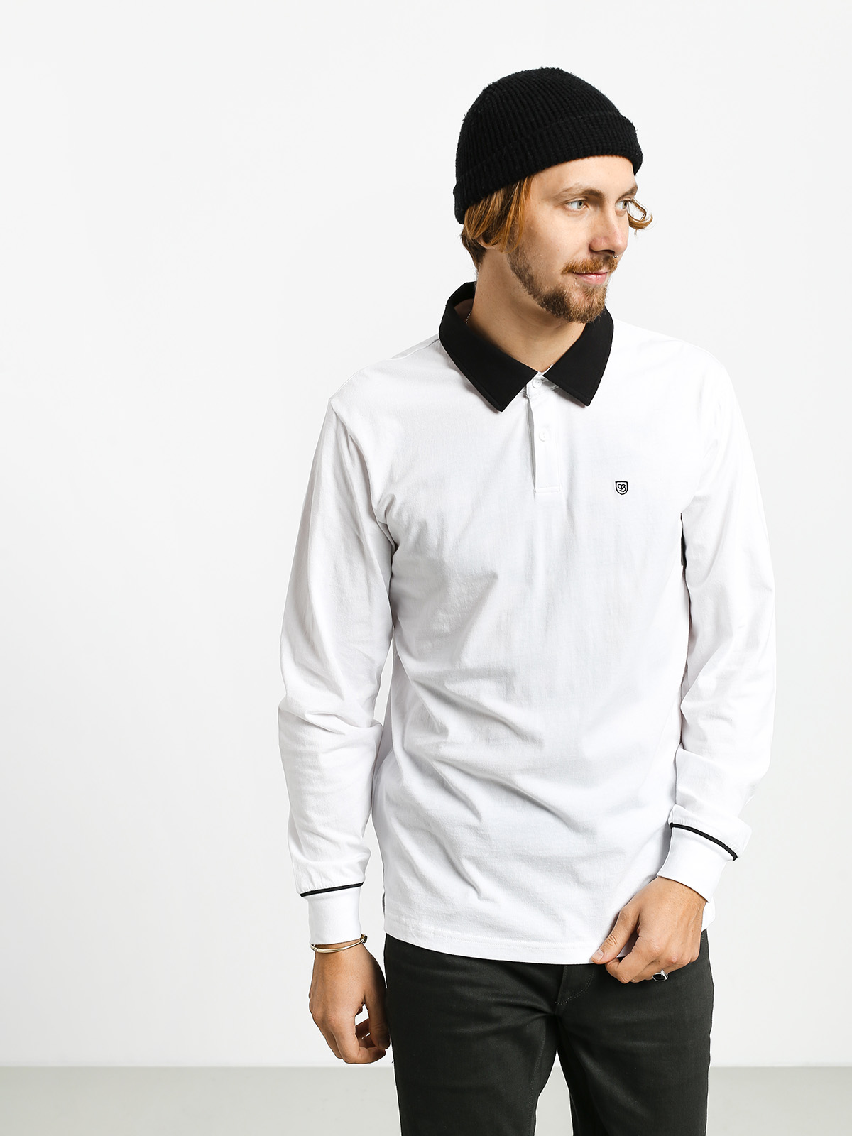 Longsleeve Brixton Carlos Polo (white/black)