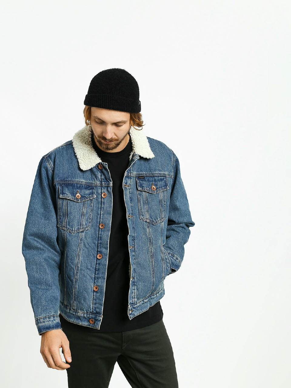 Kurtka Brixton Cable Sherpa Denim (worn indigo)