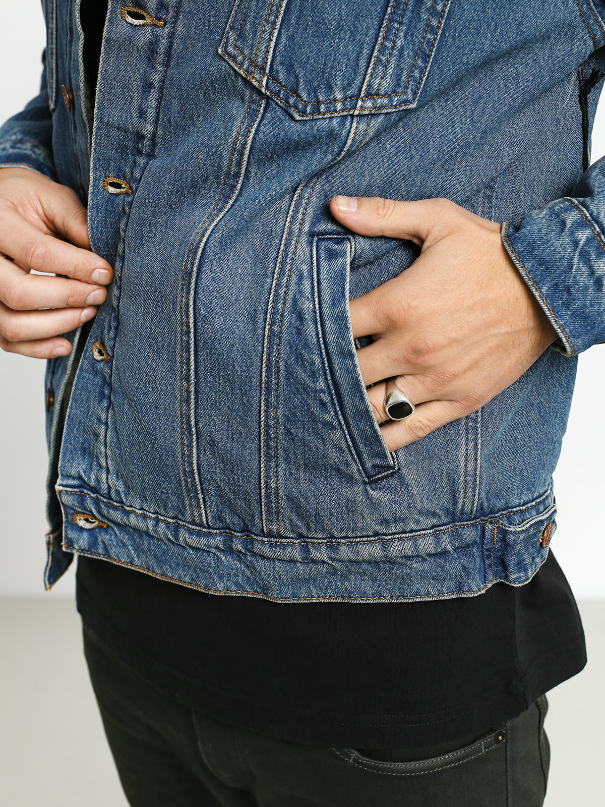 Kurtka Brixton Cable Sherpa Denim (worn indigo)