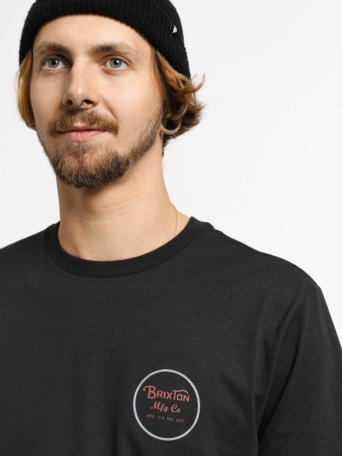 T-shirt Brixton Wheeler II Prem (washed black/red)