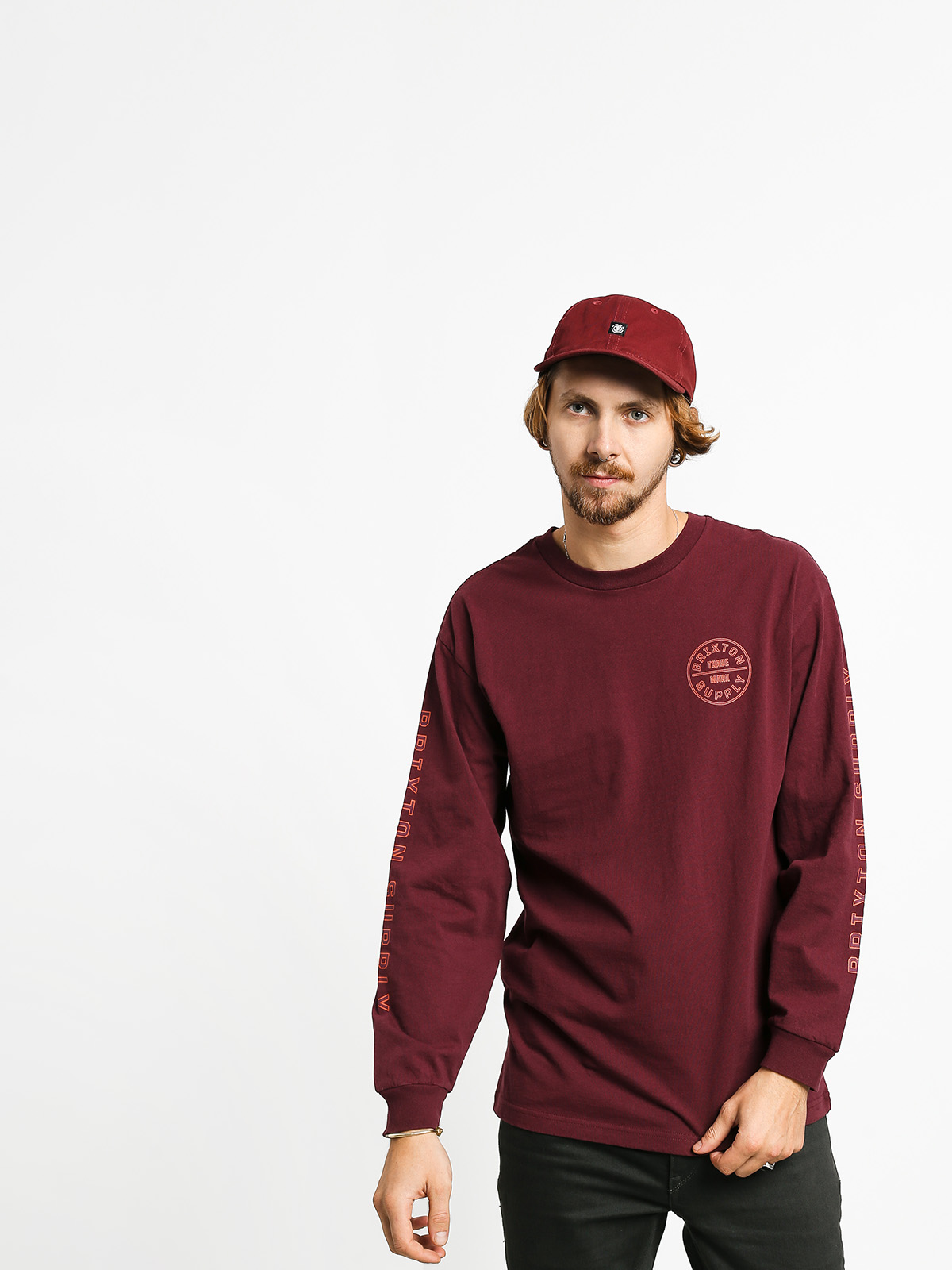 Longsleeve Brixton Oath IV Stt (maroon)