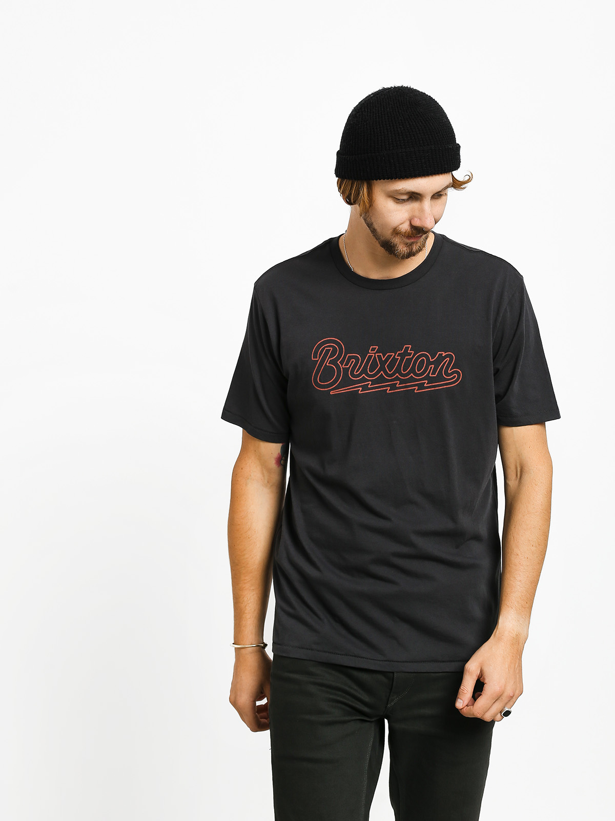 T-shirt Brixton Dory Prt (washed black)