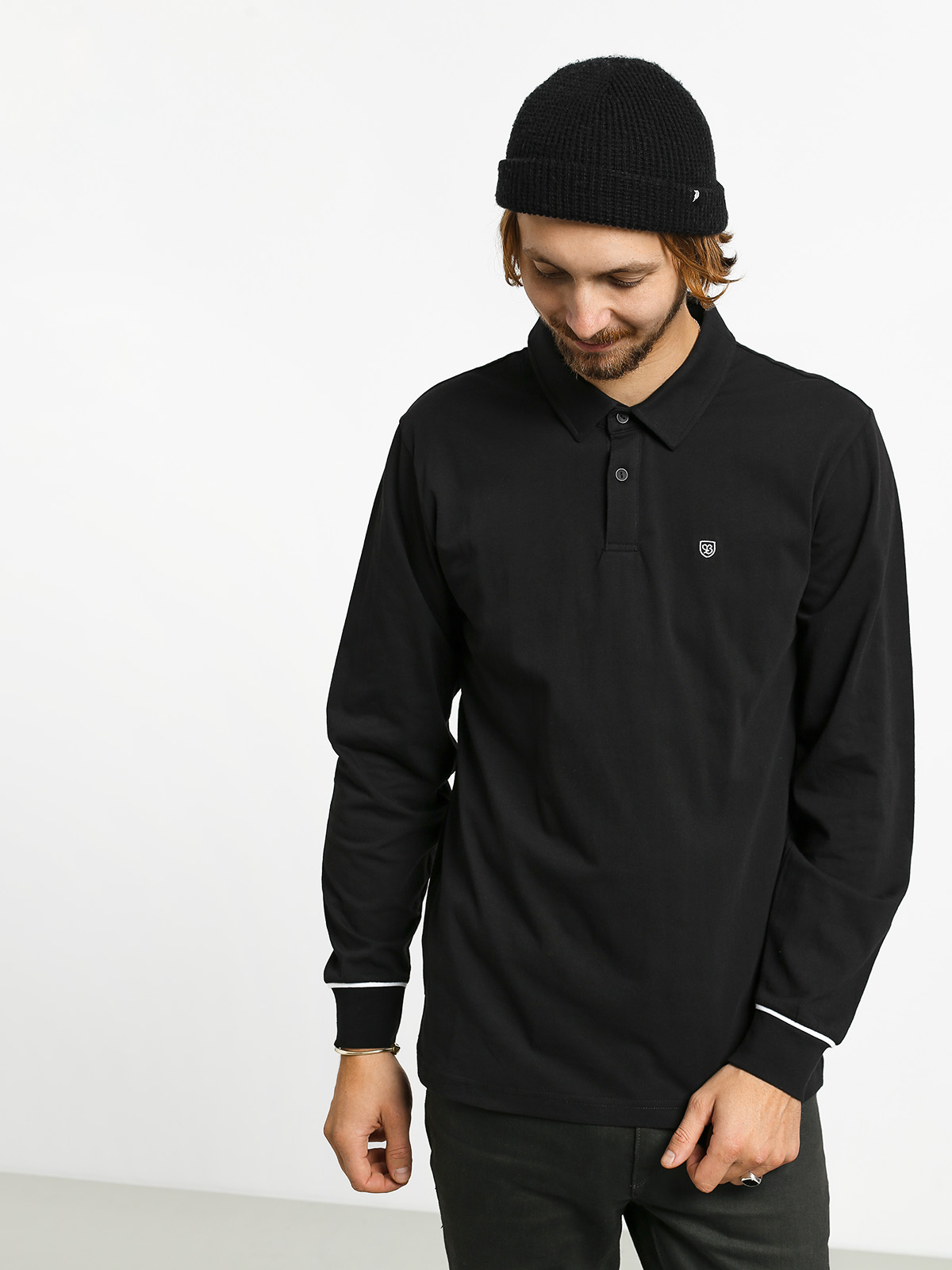 Longsleeve Brixton Carlos Polo (black/white)