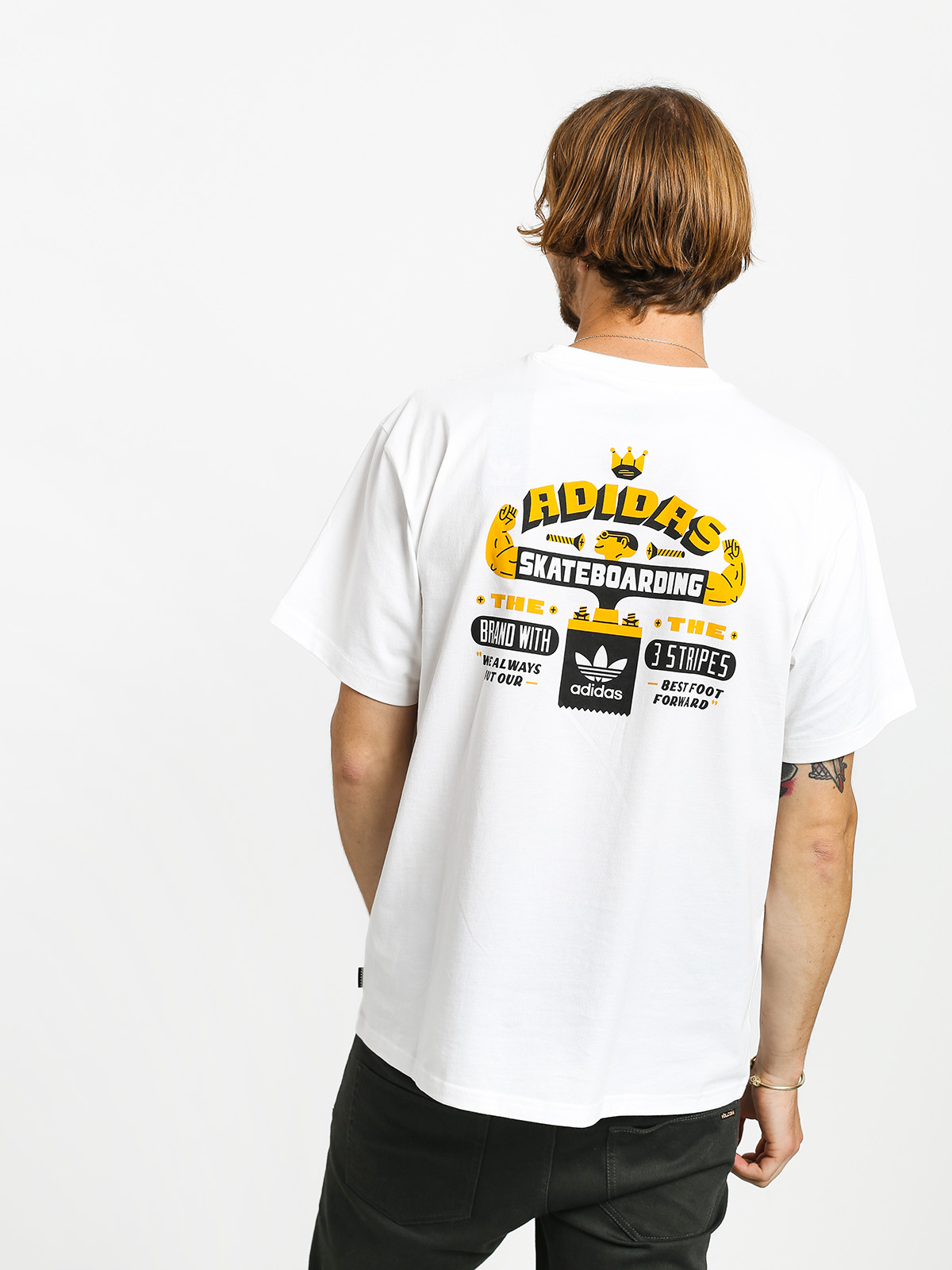 T-shirt adidas Footforward (white/black/active gold)