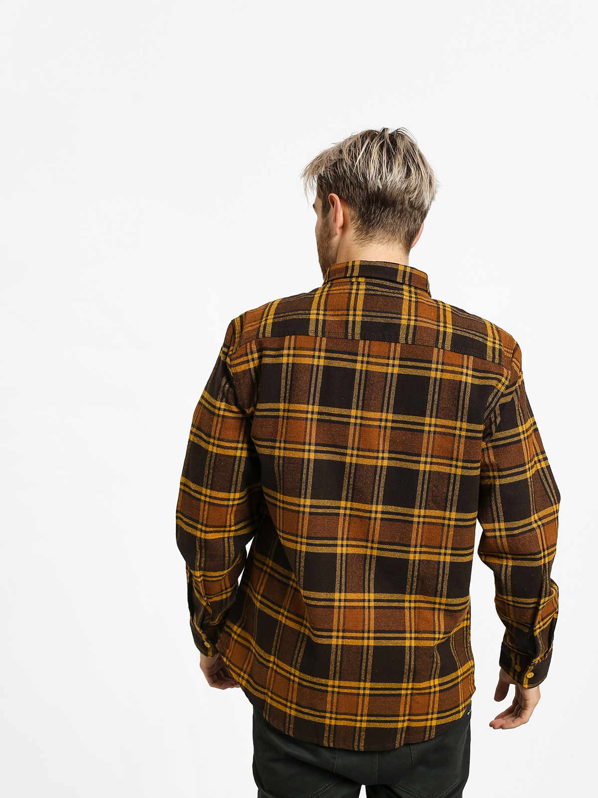 Koszula Brixton Bowery Flannel Ls (brown/gold)