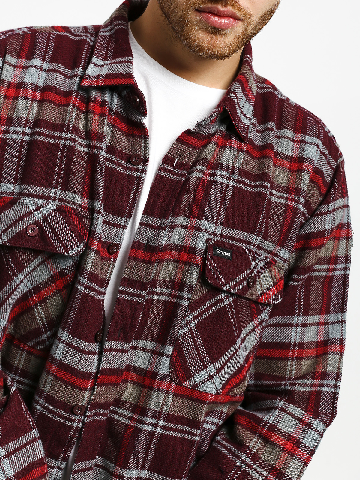 Koszula Brixton Archie Flannel Ls (maroon)