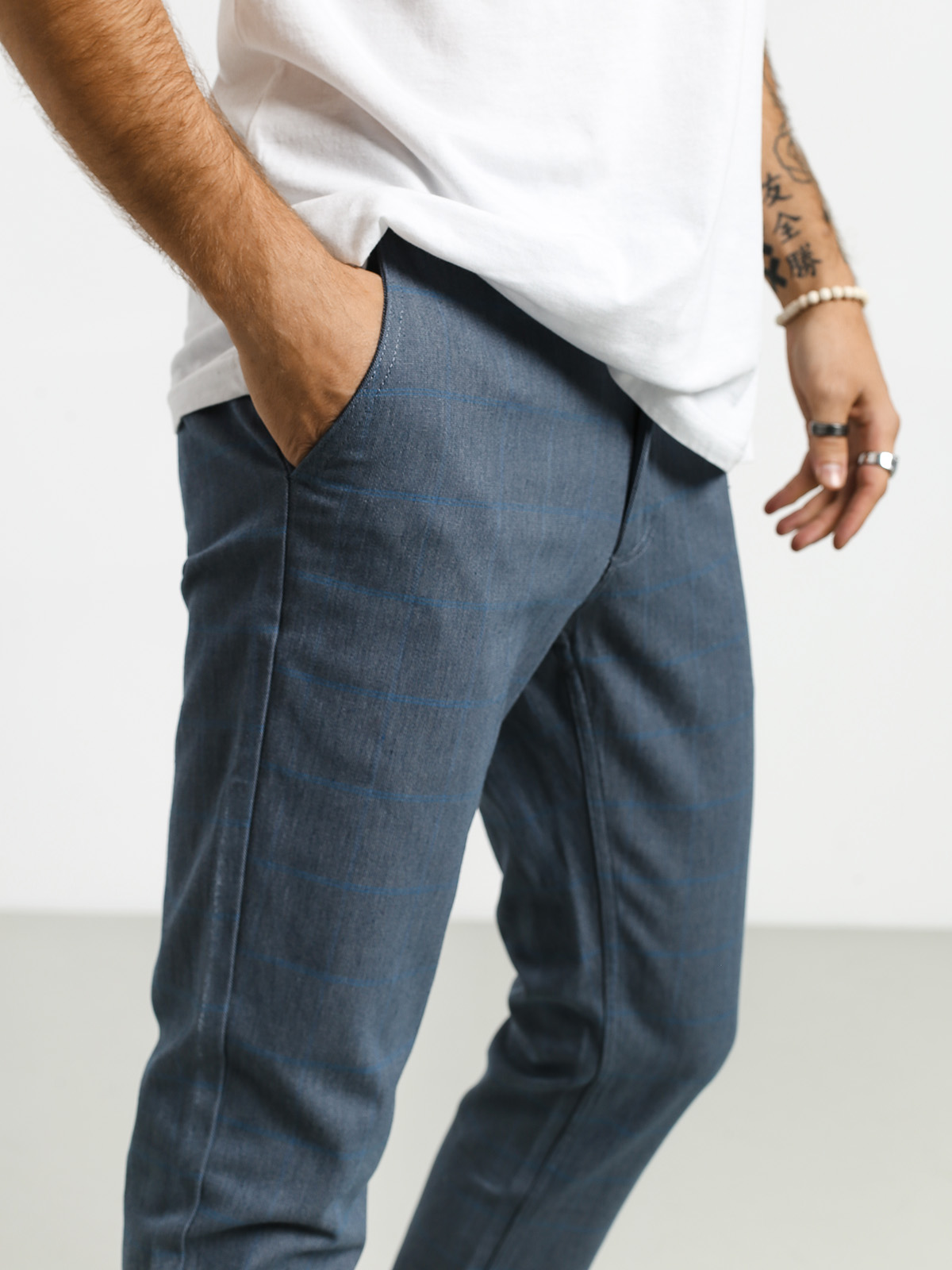 Spodnie Brixton Reserve Chino Ltd (light blue plaid)