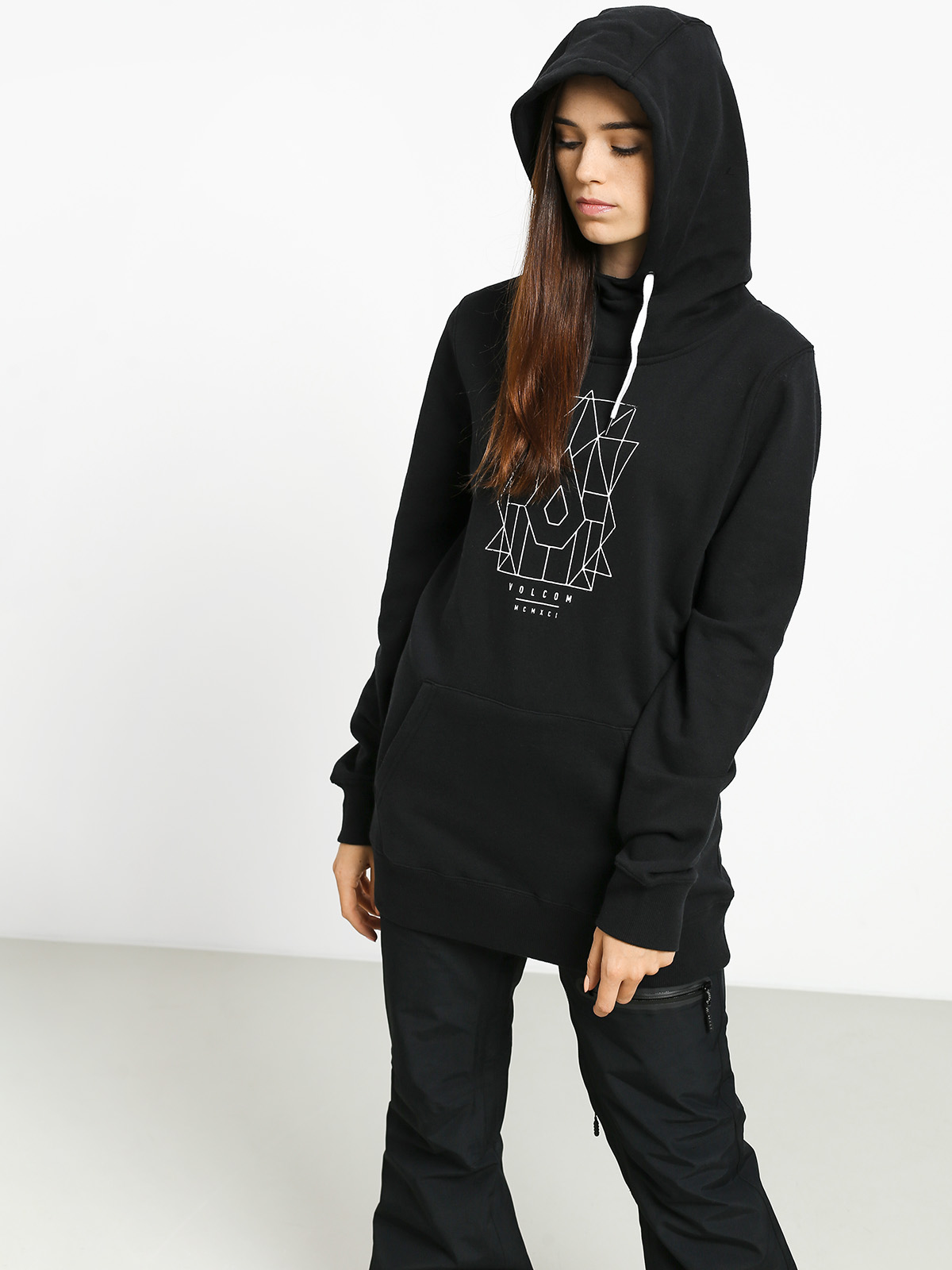 Damska Bluza z kapturem Volcom Costus HD (blk)