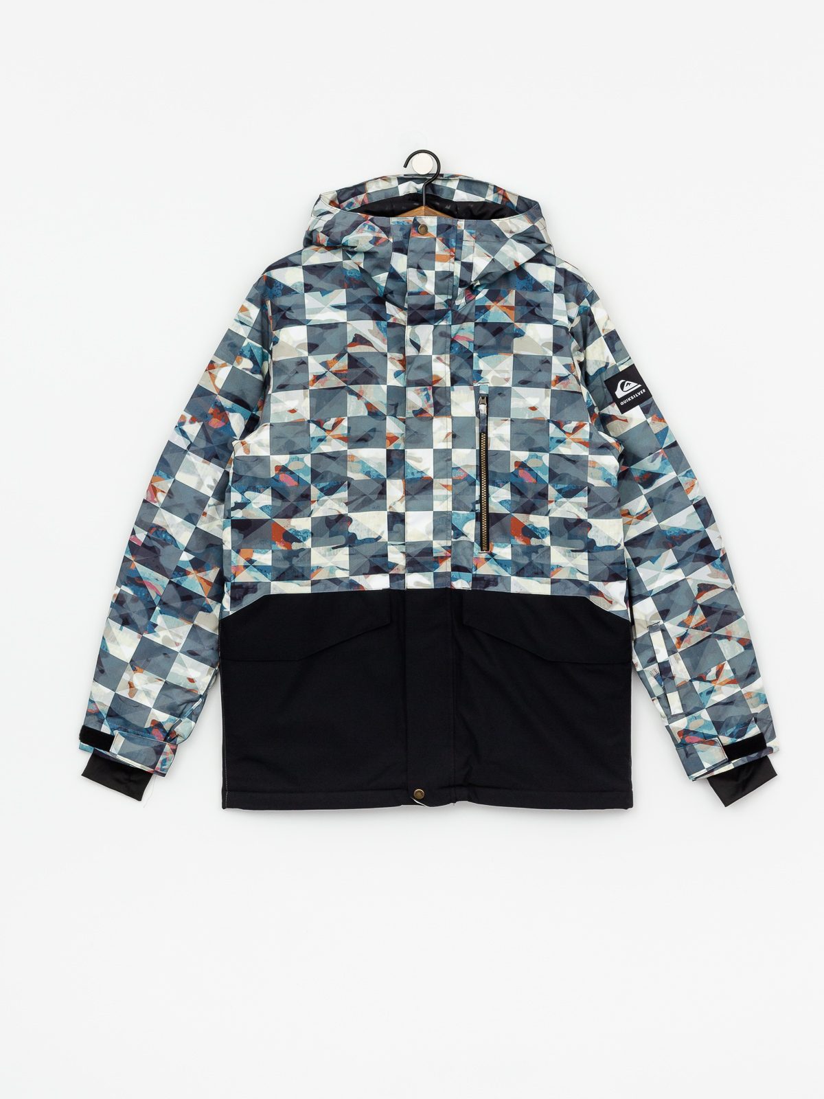 Męska Kurtka snowboardowa Quiksilver Mission Printed Block (barn red ongrid)
