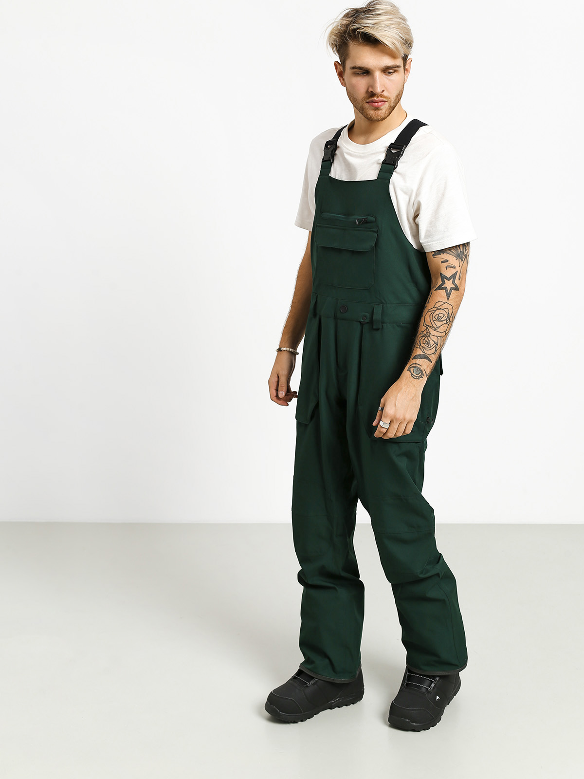 Męskie Spodnie snowboardowe Volcom Roan Bib Overall (dkg)