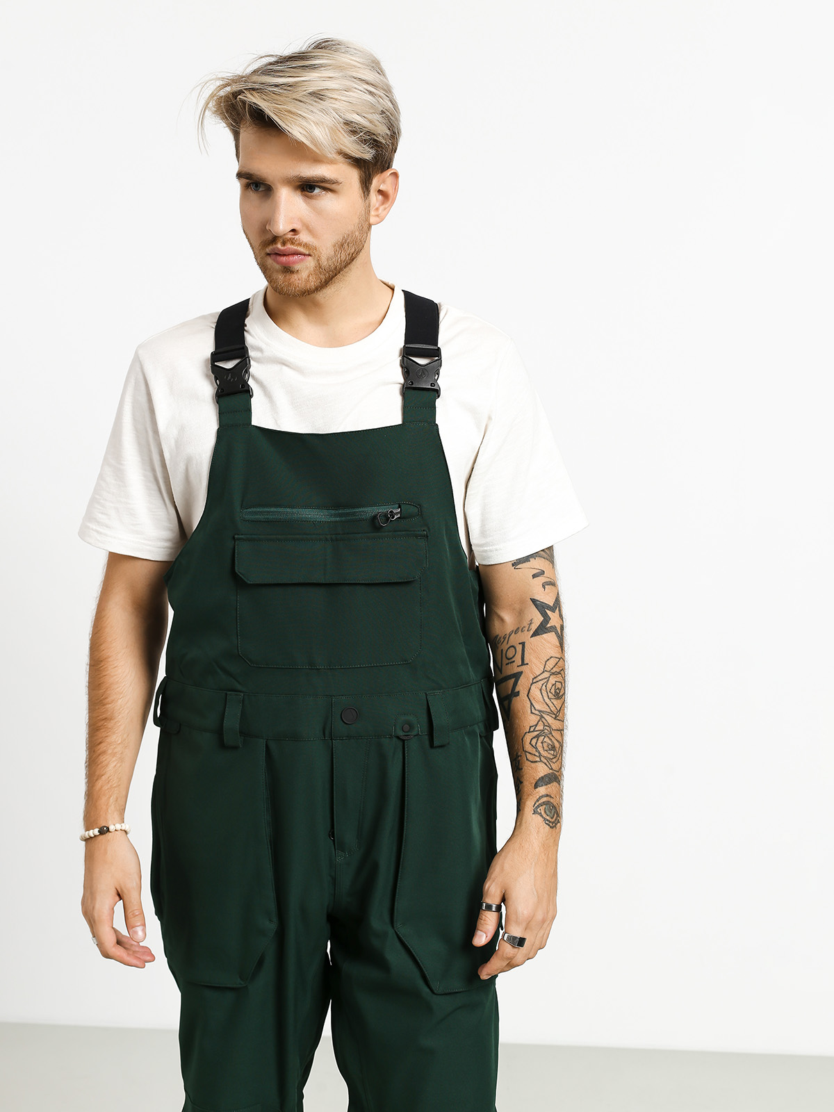 Męskie Spodnie snowboardowe Volcom Roan Bib Overall (dkg)