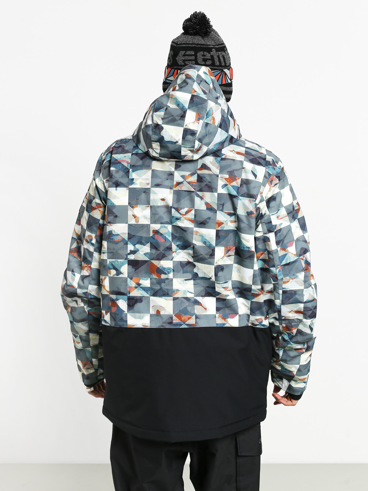 Męska Kurtka snowboardowa Quiksilver Mission Printed Block (barn red ongrid)