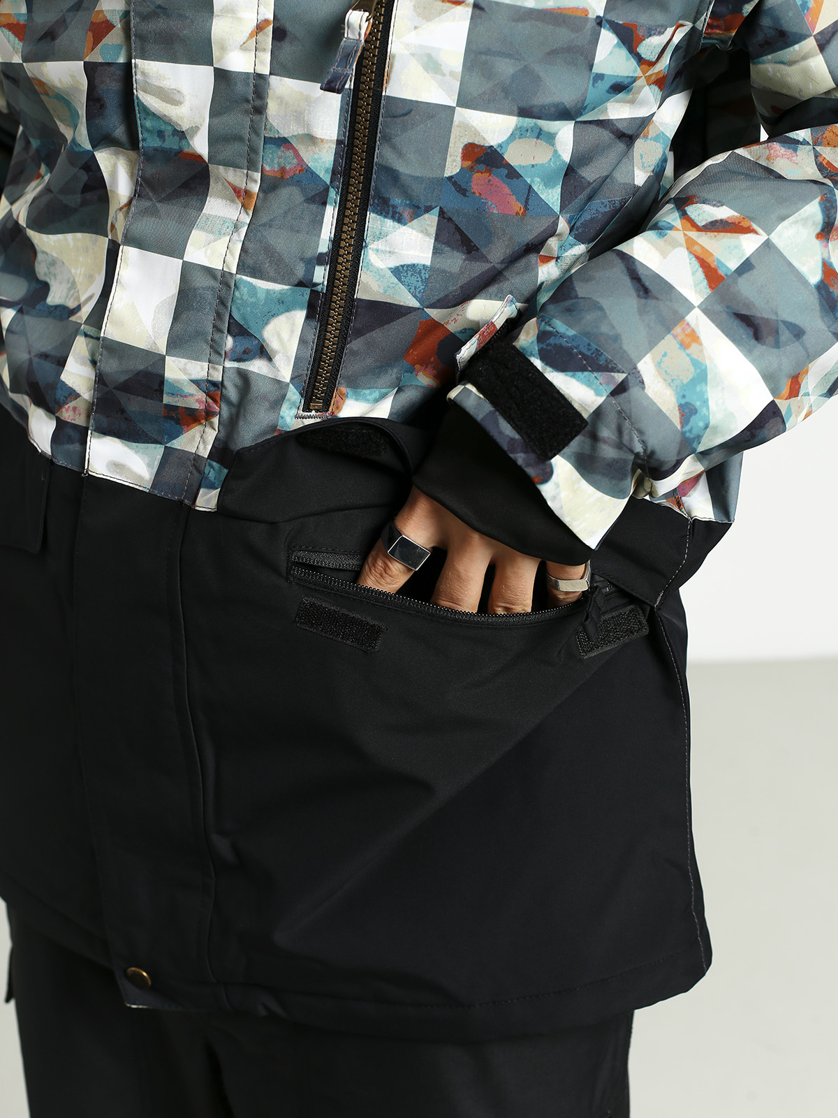 Męska Kurtka snowboardowa Quiksilver Mission Printed Block (barn red ongrid)