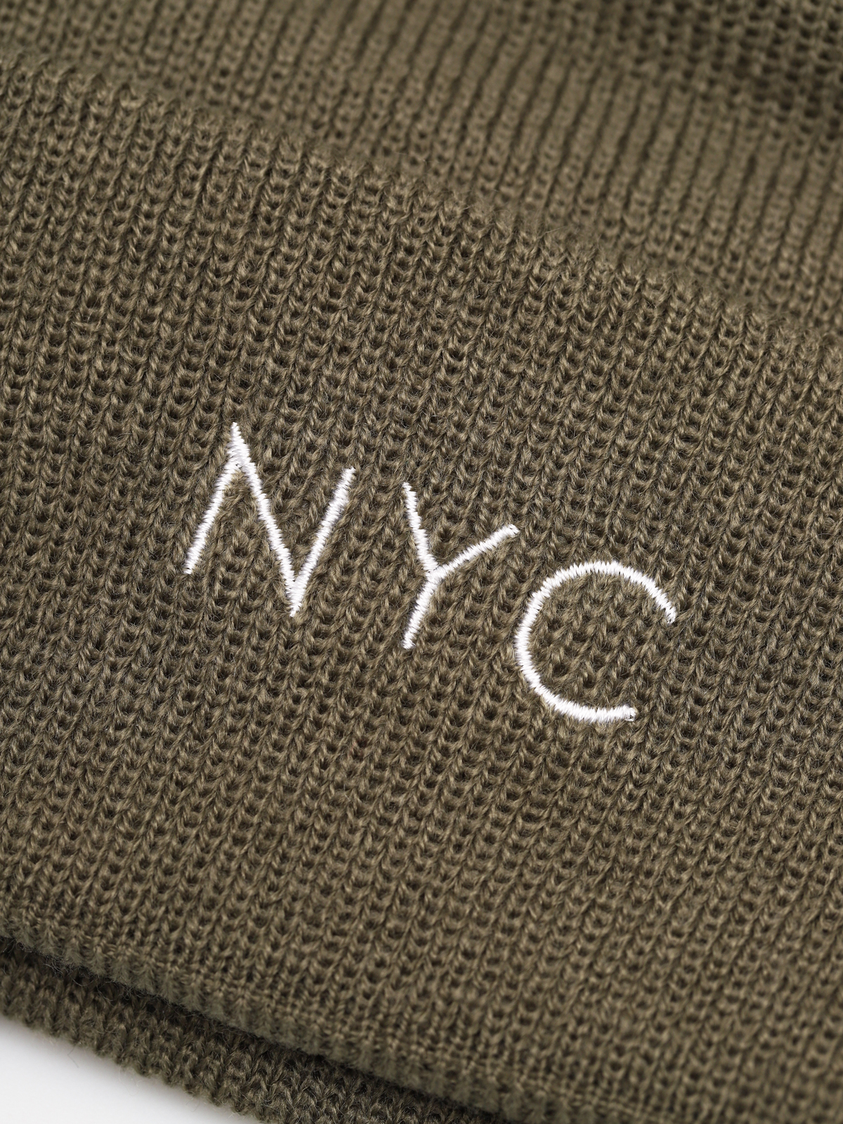 Czapka zimowa New Era Nyc Cuff Knit (olive/optic white)