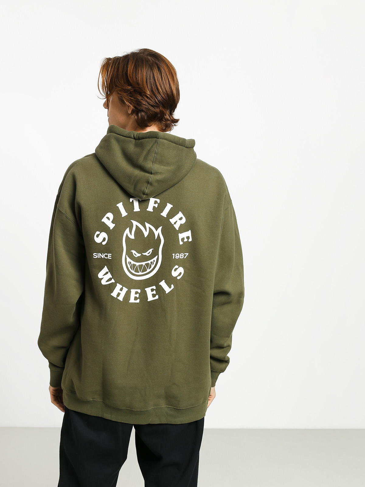 Bluza z kapturem Spitfire Big Head Classic HD (olive green)