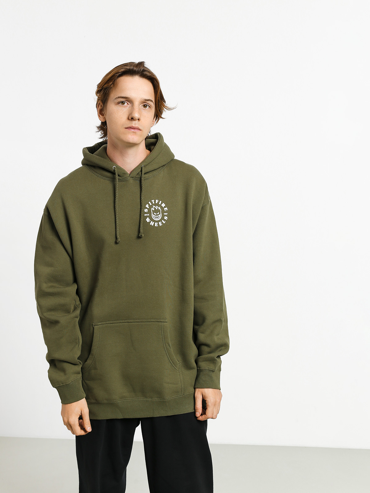 Bluza z kapturem Spitfire Big Head Classic HD (olive green)