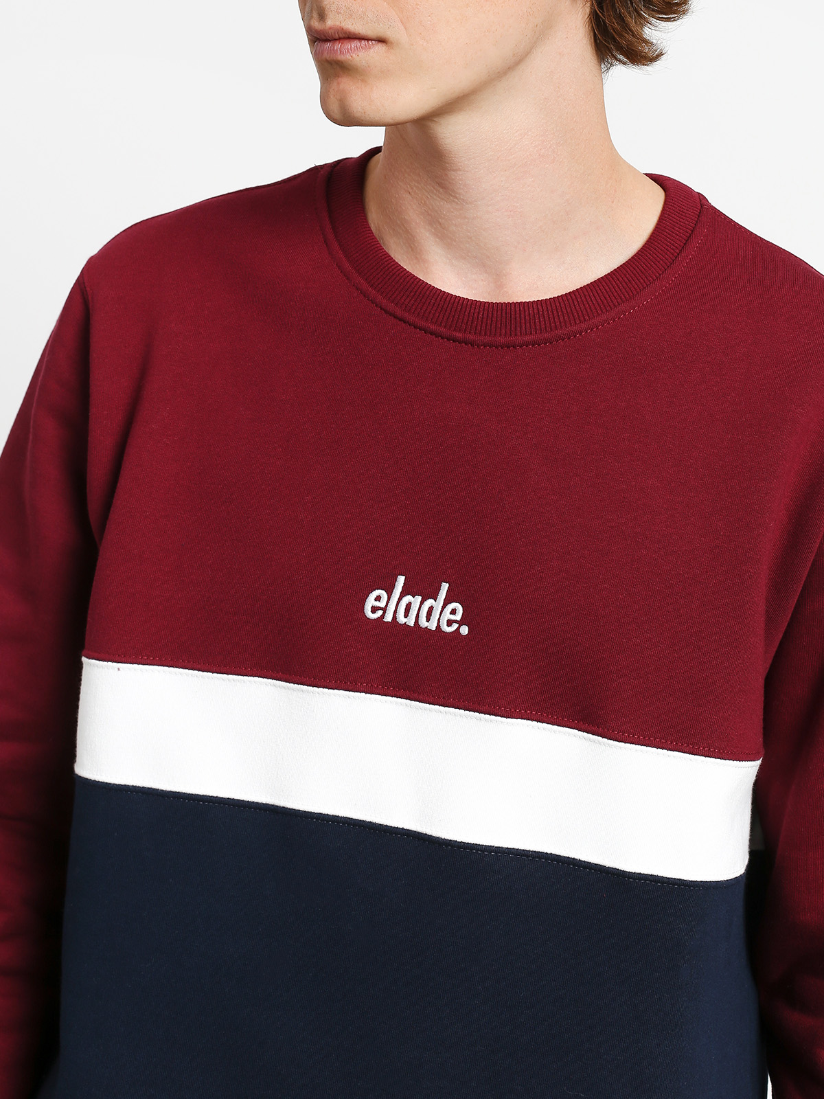 Bluza Elade Colour Block (maroon/white/navy blue)