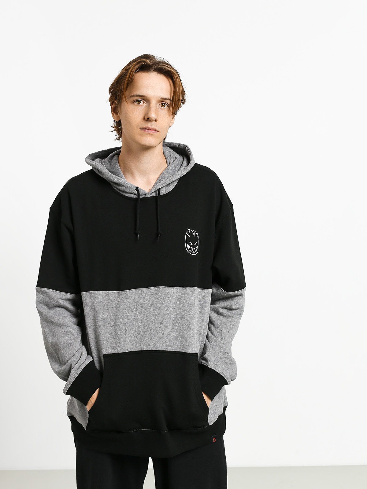 Bluza z kapturem Spitfire Stk Big Head Emb (black/gunmetal)