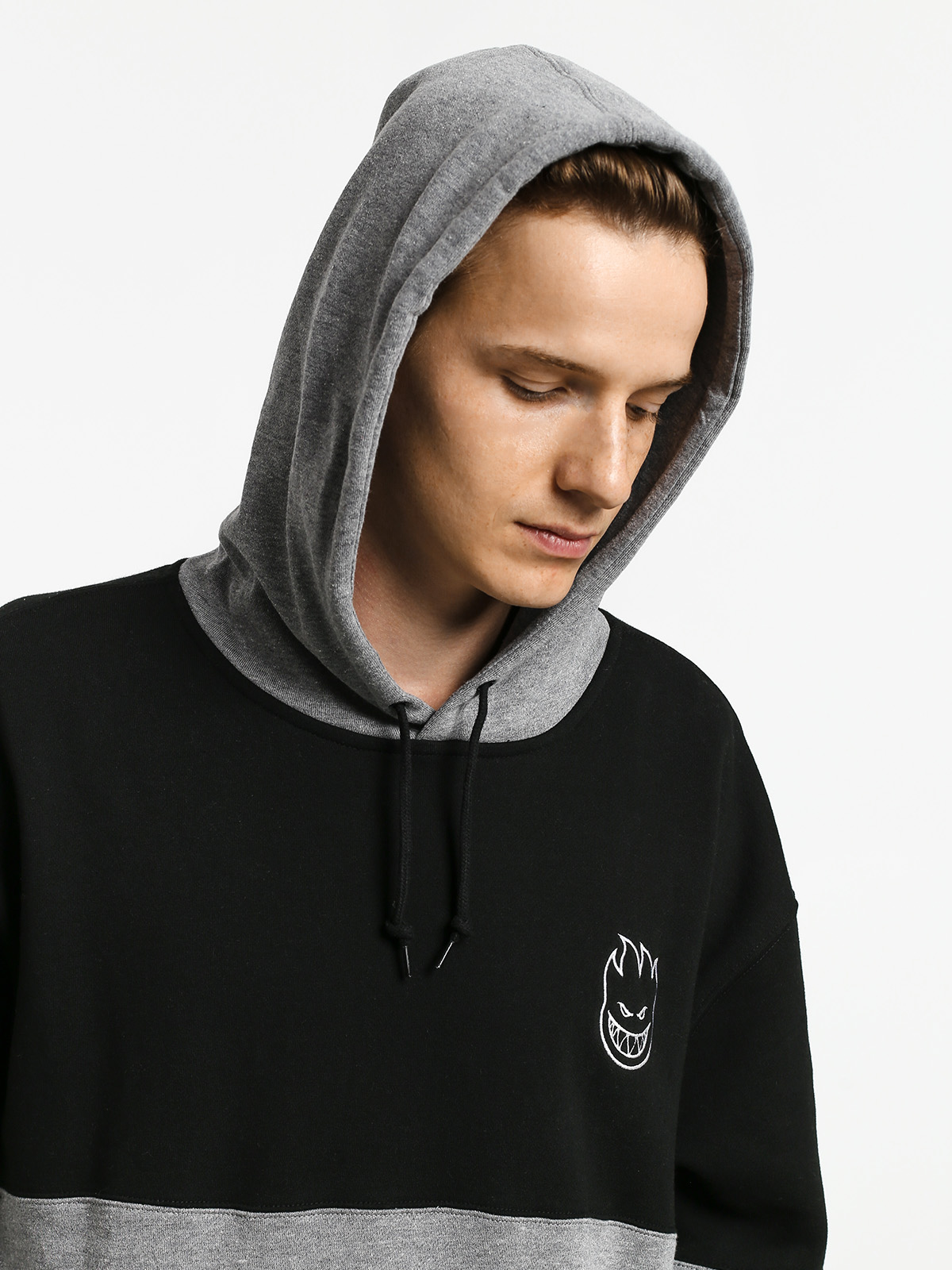 Bluza z kapturem Spitfire Stk Big Head Emb (black/gunmetal)