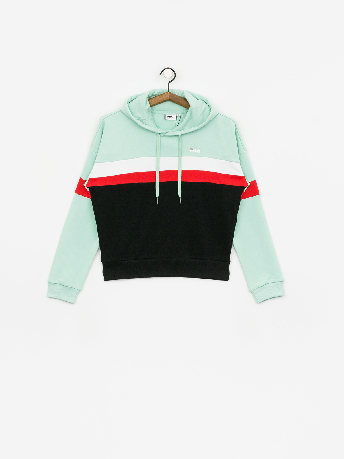 Bluza z kapturem Fila Ella HD Wmn (mist green/black/bright white/true red)