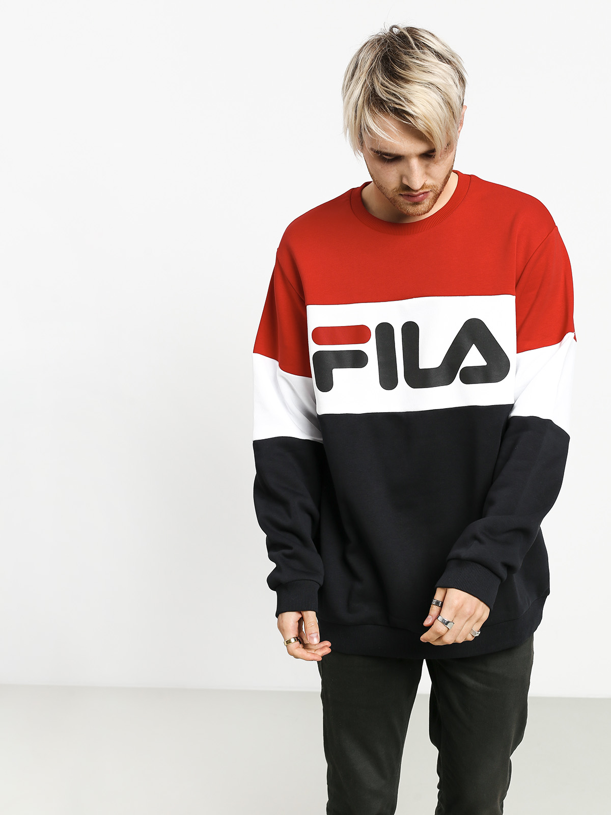 Bluza Fila Straight Blocked (true red/black/bright white)