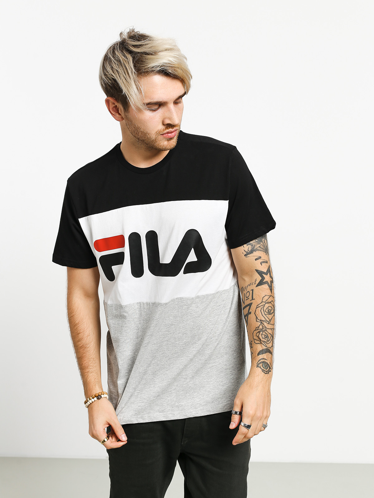 T-shirt Fila Day (black/light grey mel/bright white)