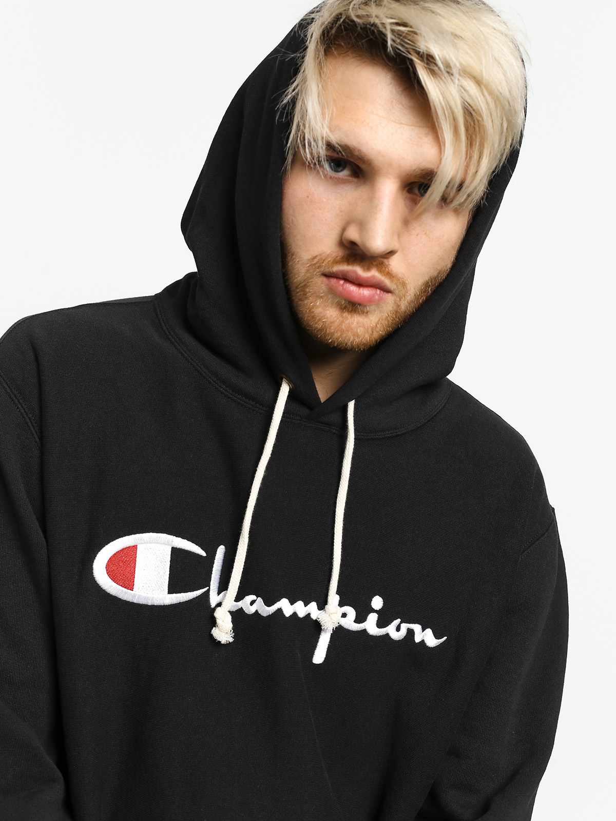 Bluza z kapturem Champion Premium Reverse Weave Hooded Big Logo HD (nbk)