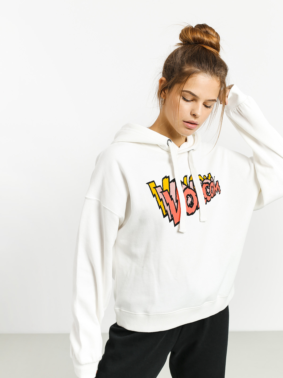 Bluza z kapturem Volcom Knew Wave HD Wmn (star white)