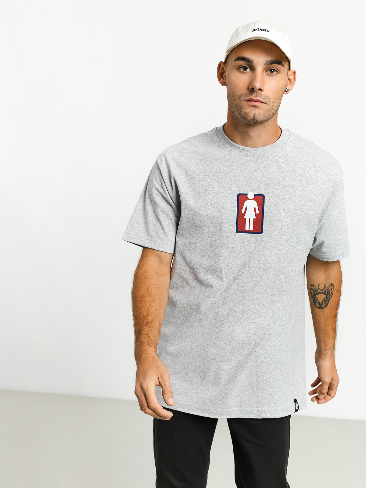 T-shirt Girl Skateboard Outside Og (grey)