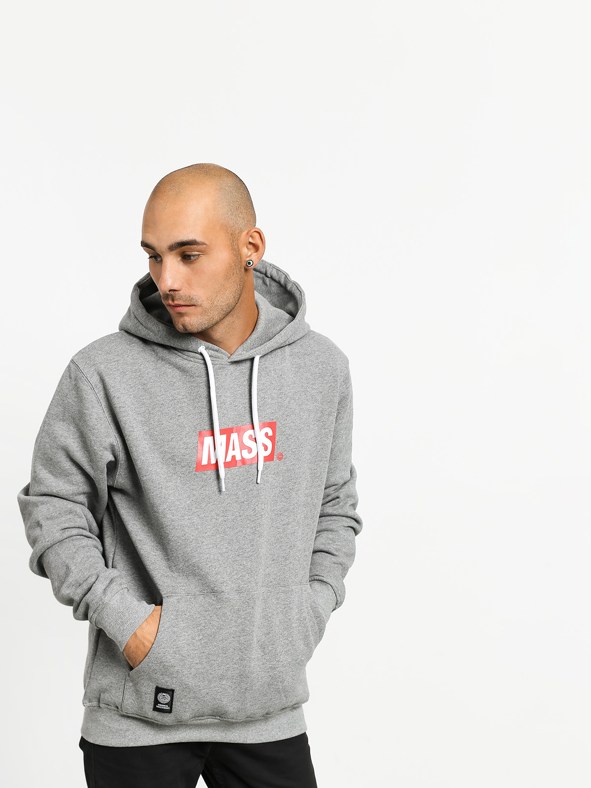 Bluza z kapturem MassDnm Big Box Medium Logo HD (light heather grey)