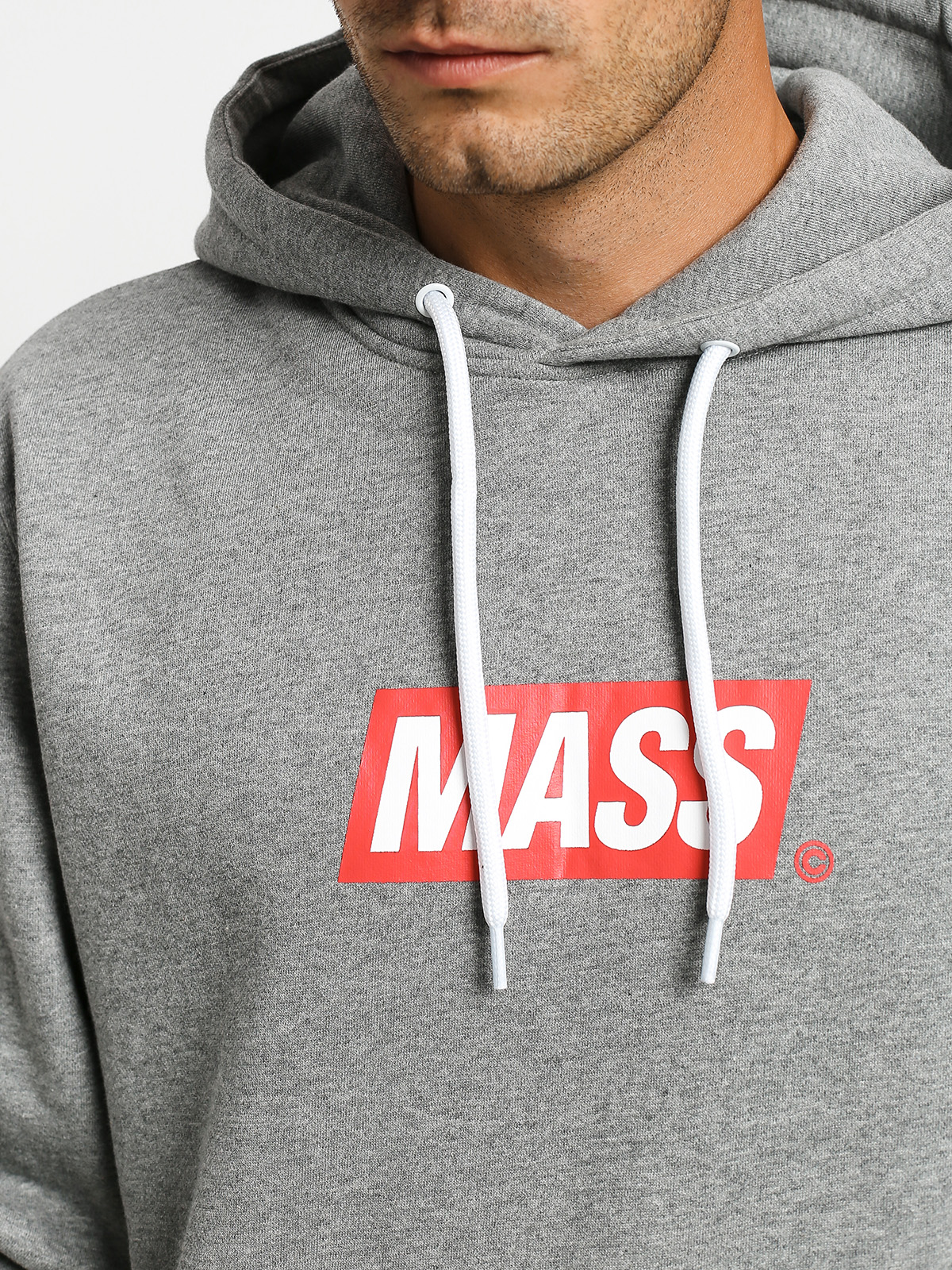 Bluza z kapturem MassDnm Big Box Medium Logo HD (light heather grey)