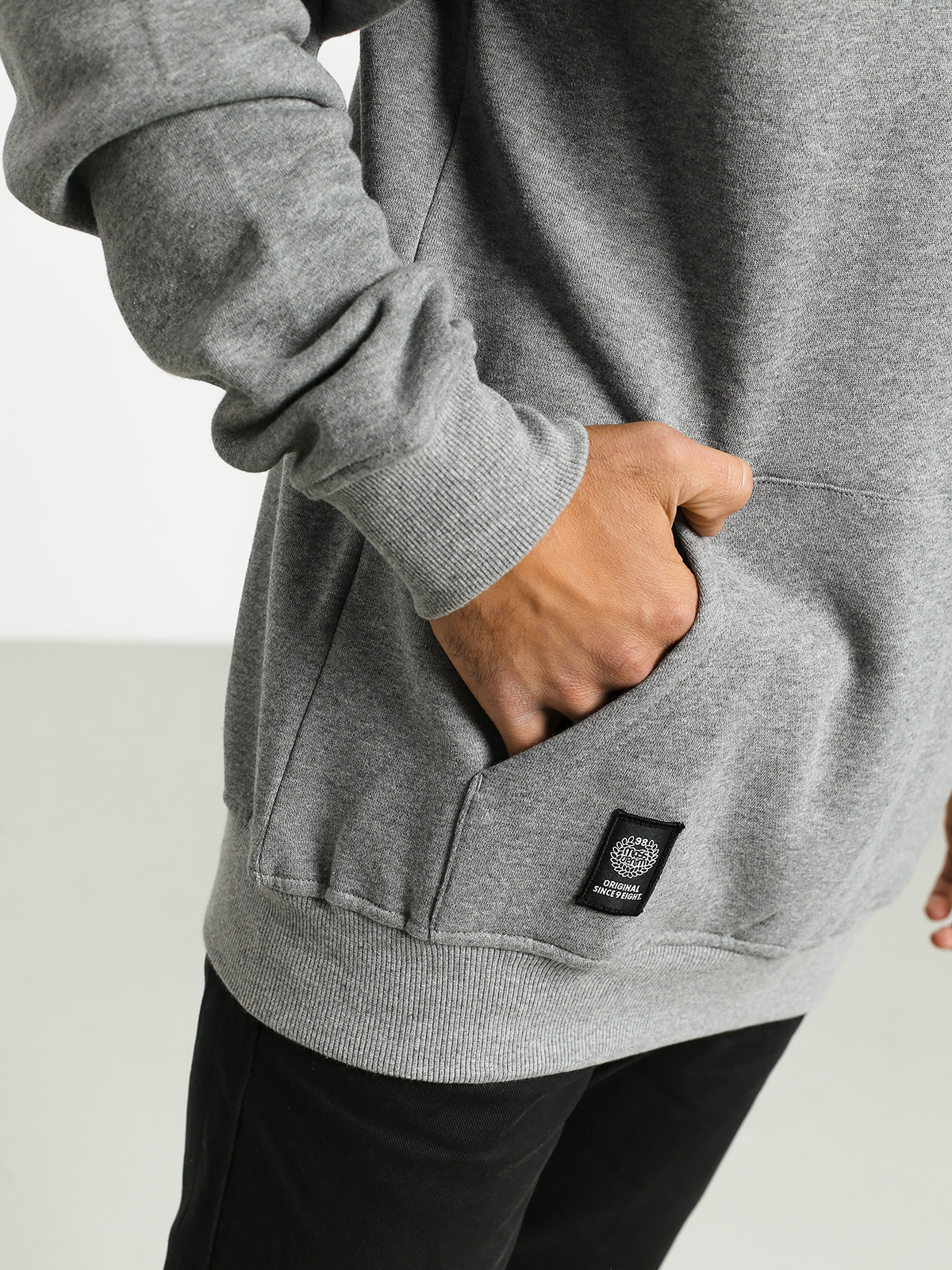 Bluza z kapturem MassDnm Big Box Medium Logo HD (light heather grey)