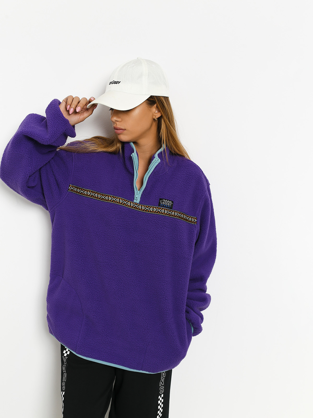 Damski Polar Stussy Summit Half Zip (purple)