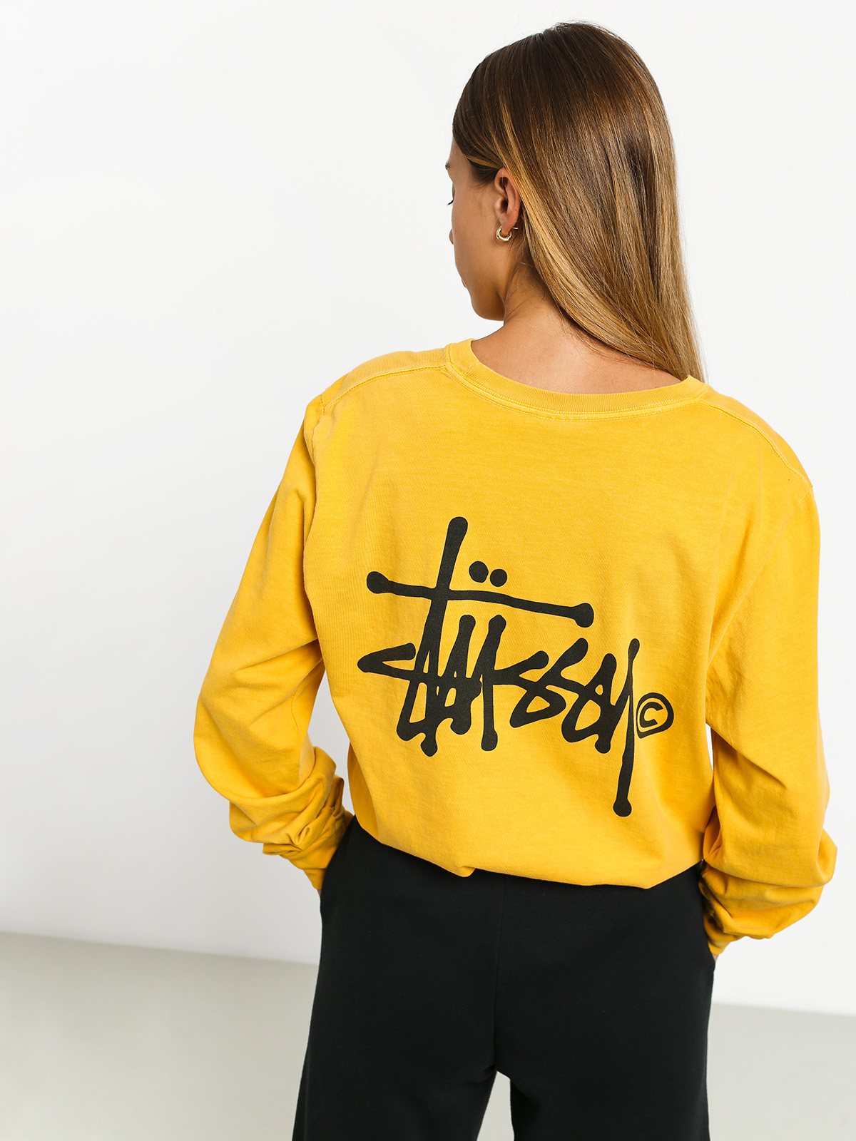 Longsleeve Stussy Basic Logo Pig Dyed Wmn (mustard)