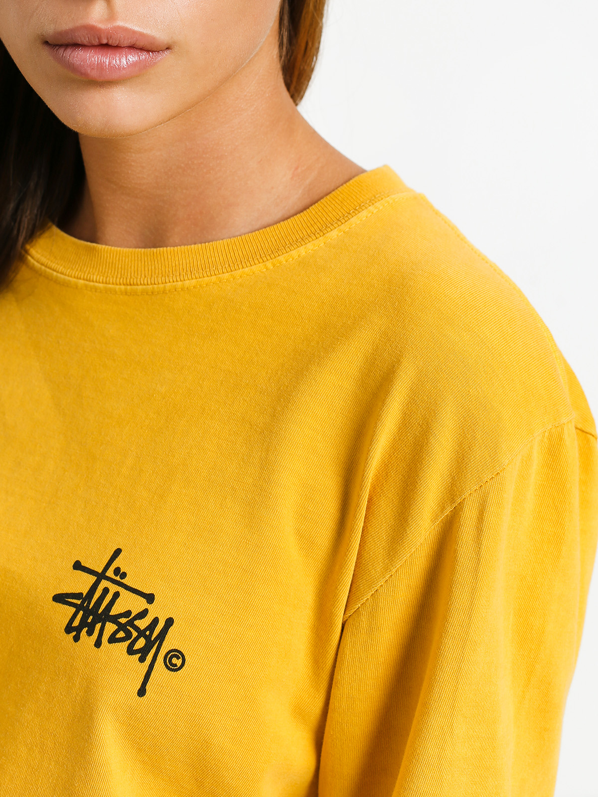 Longsleeve Stussy Basic Logo Pig Dyed Wmn (mustard)