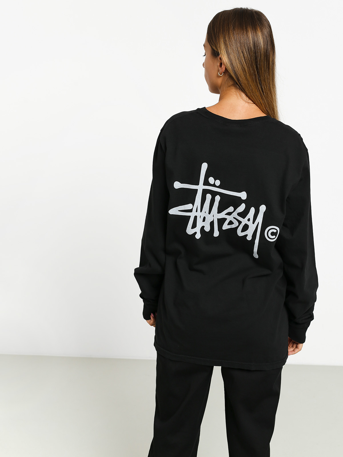 Longsleeve Stussy Basic Logo Pig Dyed Wmn (black)