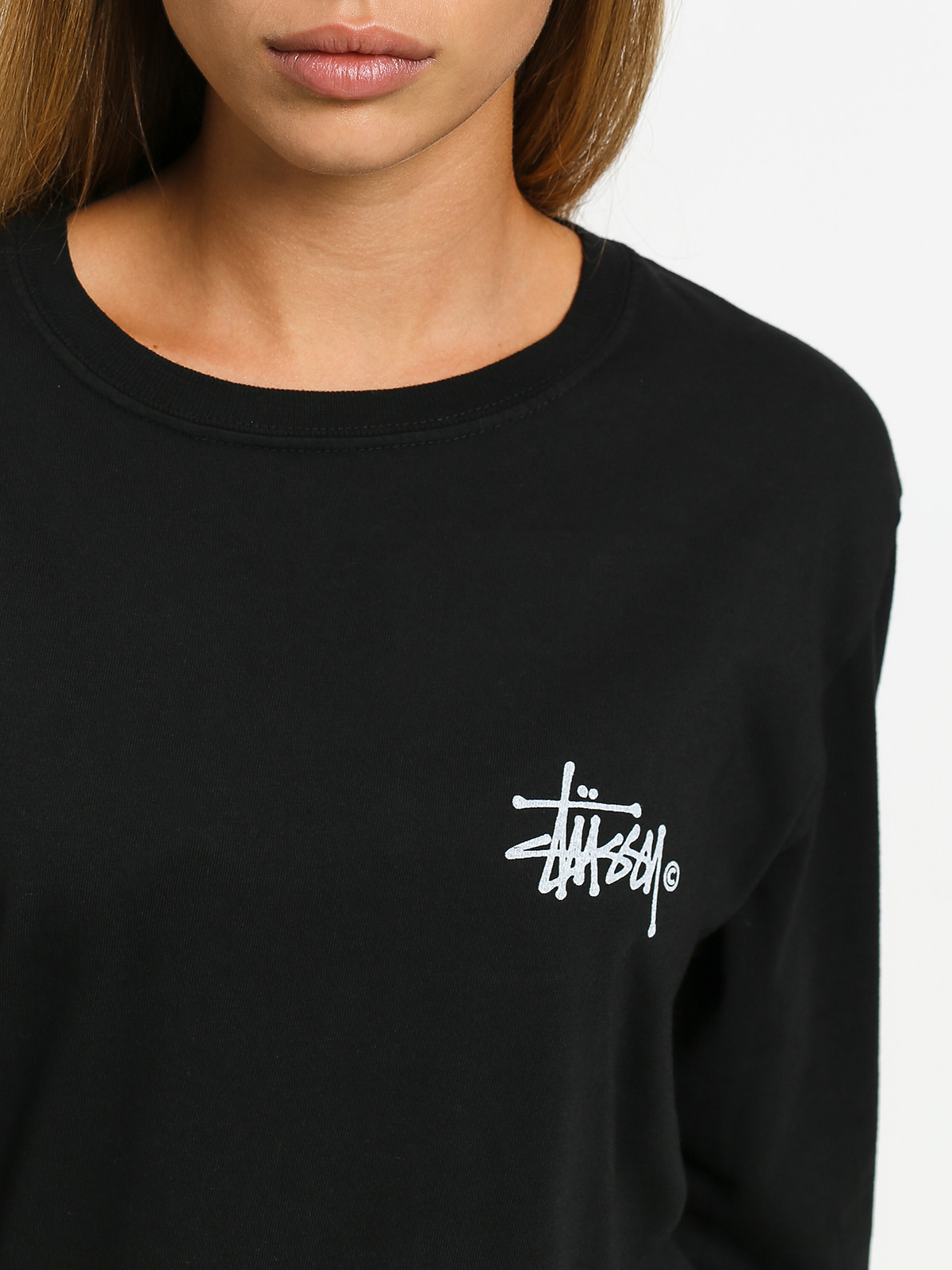 Longsleeve Stussy Basic Logo Pig Dyed Wmn (black)