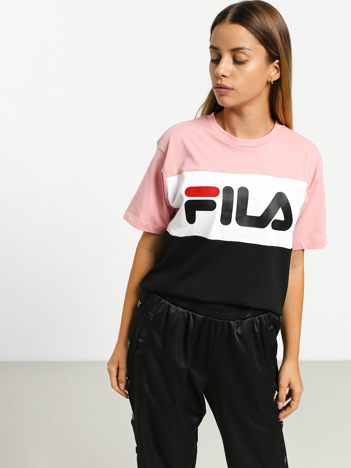 T-shirt Fila Allison Wmn (black/quarz pink/bright white)