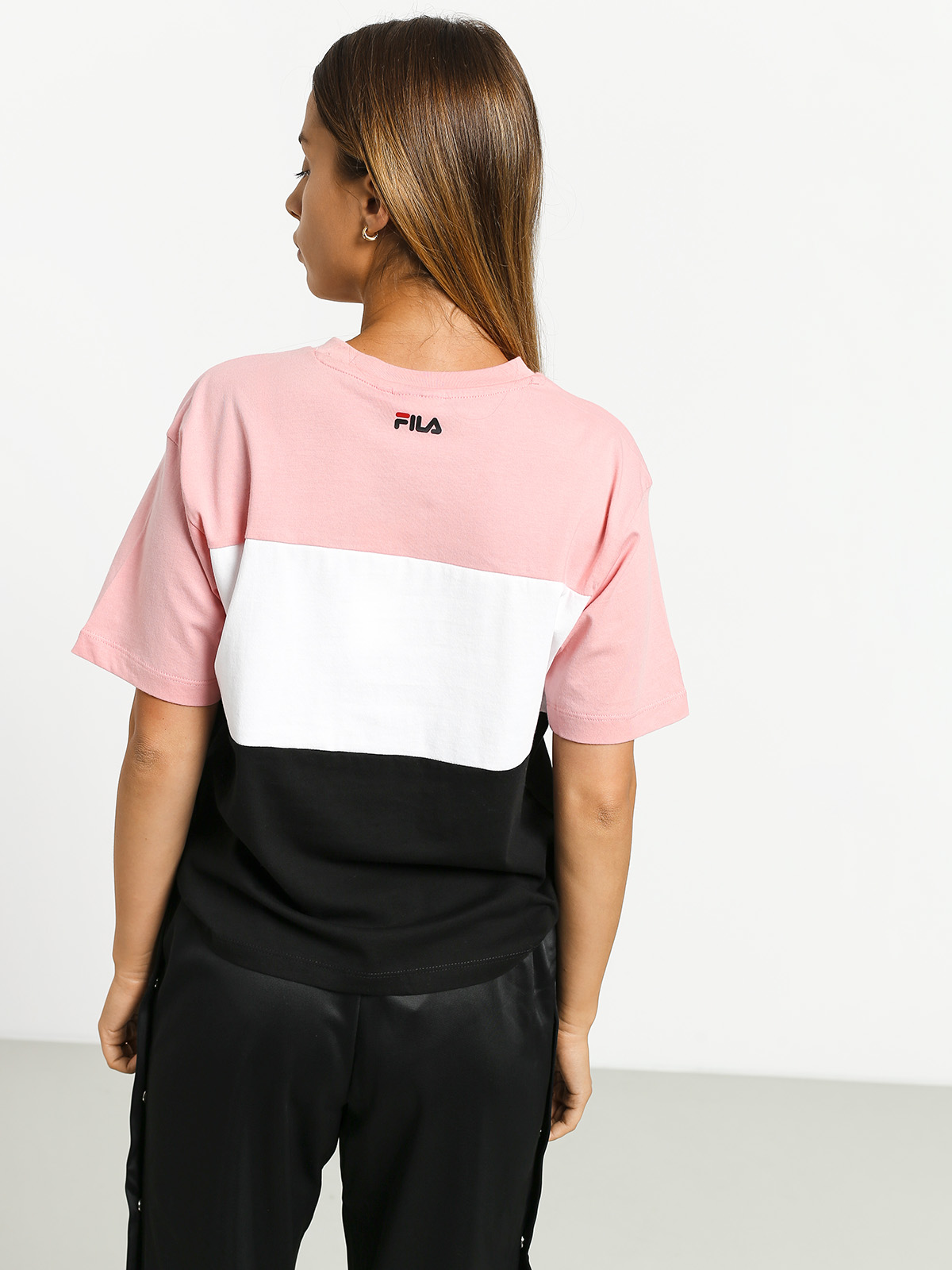 T-shirt Fila Allison Wmn (black/quarz pink/bright white)