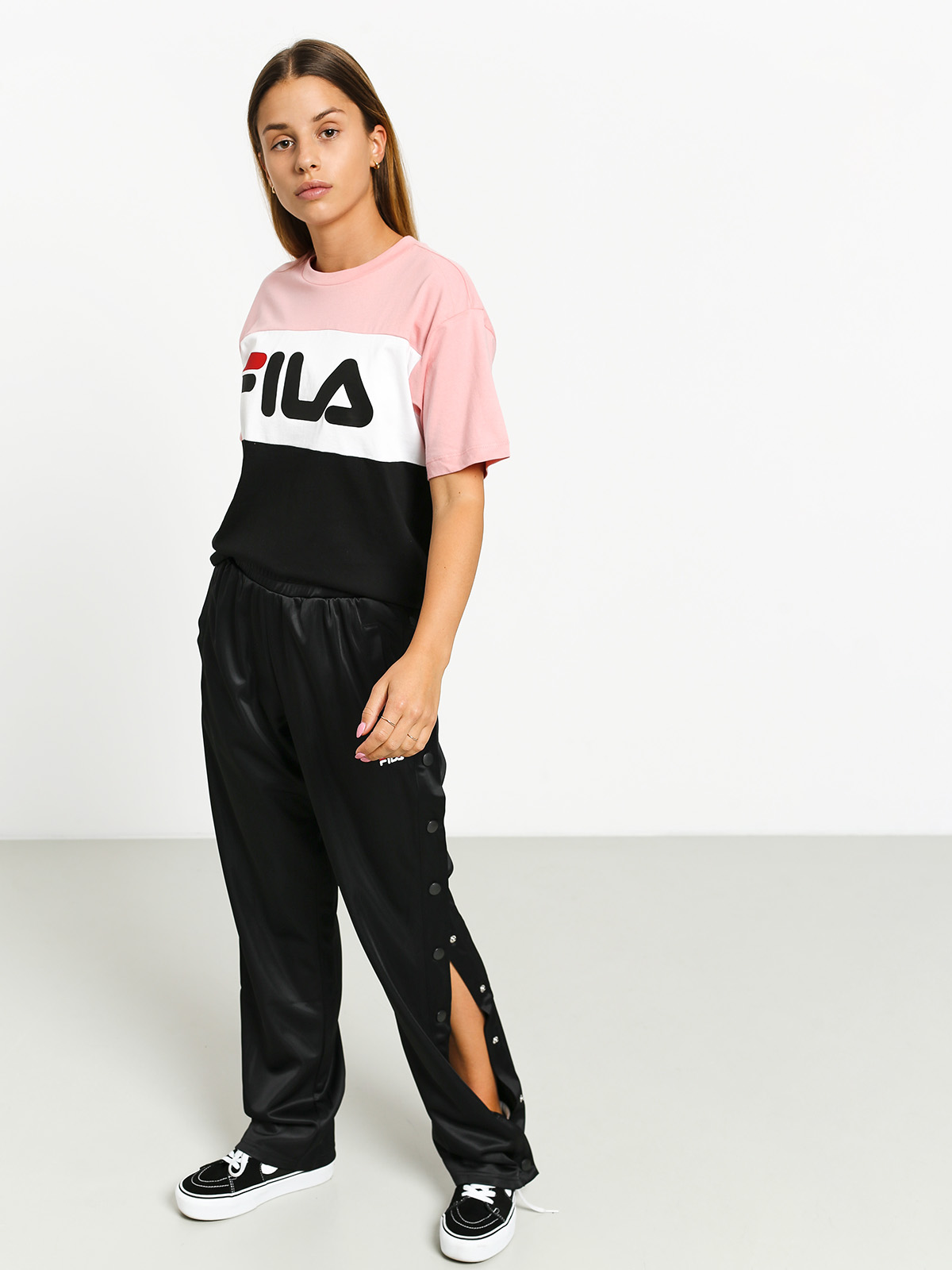T-shirt Fila Allison Wmn (black/quarz pink/bright white)