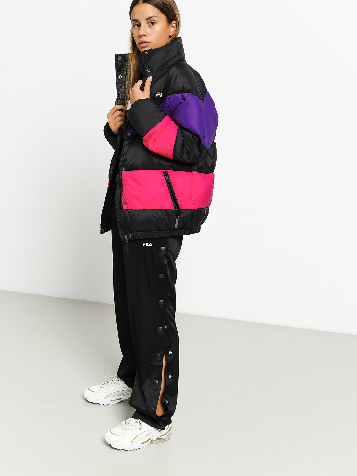 Kurtka Fila Reilly Wmn (black/tillandsia purple/pink yarrow)