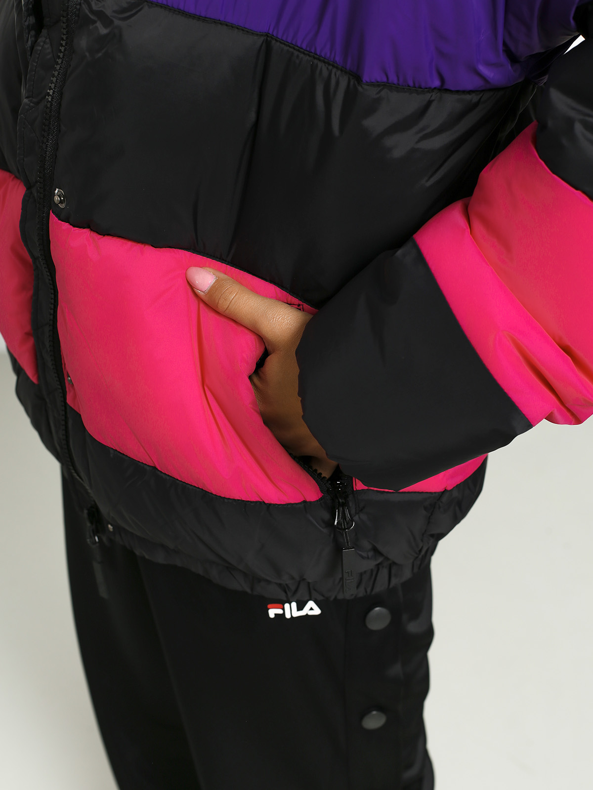 Kurtka Fila Reilly Wmn (black/tillandsia purple/pink yarrow)